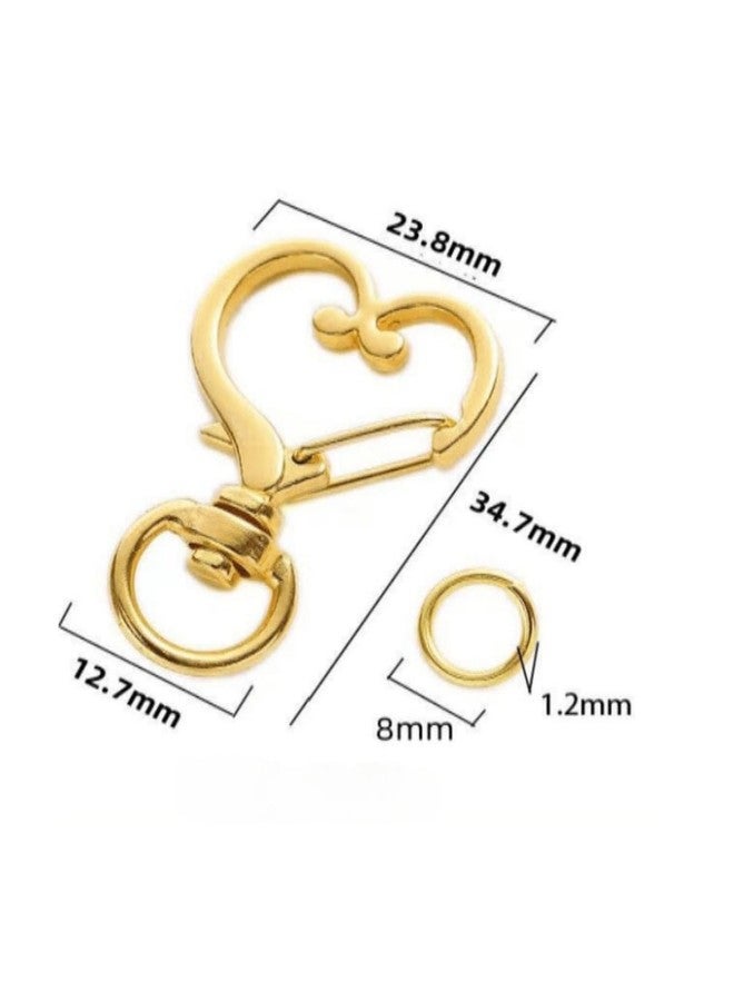 Snoogg Heart Shape Metal Keychain Keyring 360 Degrees Swivel Lobster Clasp Snap Hook for Making Key Ring Pendant, Bags Pendant and Other Accessories (20) - Image 4